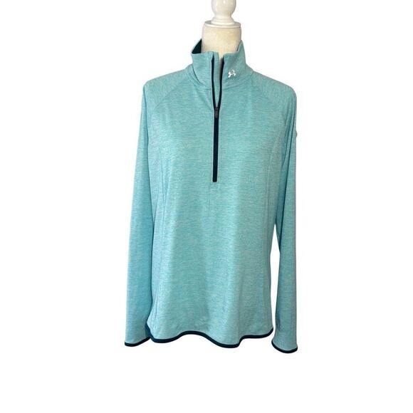 Under Armour Threadborne light blue 1/4 zip pullover - L - Picture 1 of 7